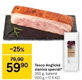 Anglická slanina speciál Tesco