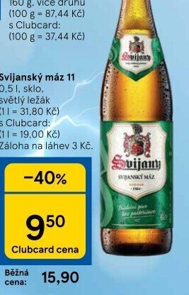 Pivo světlý ležák 11° Svijanský Máz Svijany