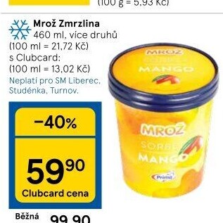Sorbet v kelímku Mrož Prima