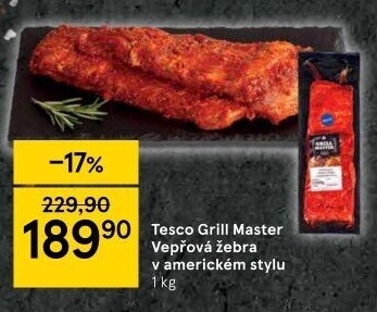 Vepřová žebra marinovaná Grill Master Tesco