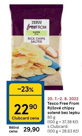 Chipsy rýžové Tesco Free From