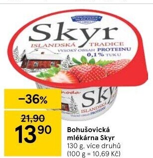 Dezert zakysaný ochucený Skyr Bohušovická mlékárna