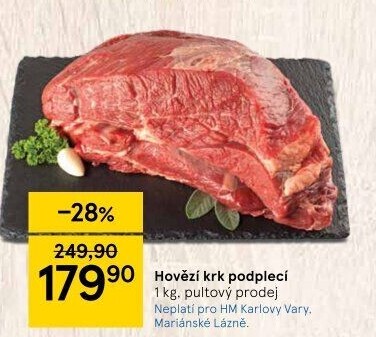 Hovězí přední bez kosti - krk podplečí