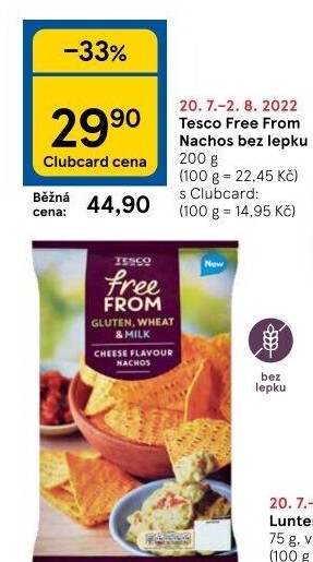 Kukuřičné lupínky Nachos bez lepku Tesco Free From