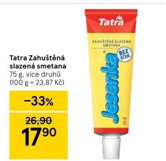 Mléko kondenzované slazené Tatra