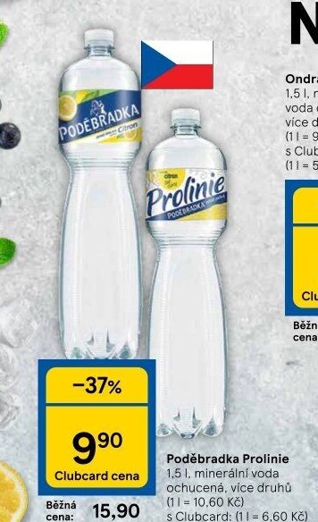 Ochucená voda Poděbradka Prolinie