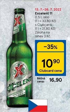 Pivo světlý ležák 11° Excelent