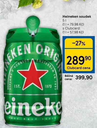 Pivo světlý ležák Heineken - soudek