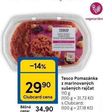 Pomazánka z marinovaných sušených rajčat Tesco