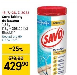 Přípravek do bazénu tablety Savo