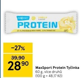 Proteinová tyčinka bez lepku Protein Maxsport