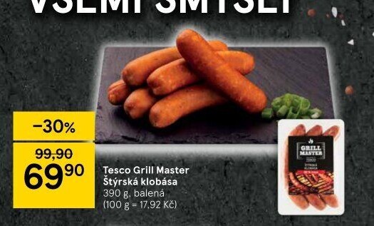 Štýrská klobása Tesco Grill Master