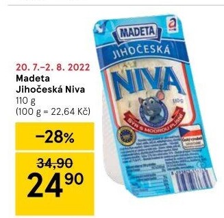 Sýr Niva Jihočeská 50% Madeta