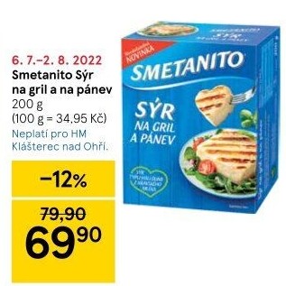 Sýr Smetanito na gril Želetava