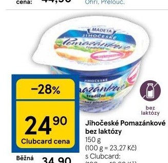 Tradiční pomazánkové bez laktózy Jihočeské Madeta