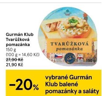 Tvarůžková pomazánka Gurmán klub