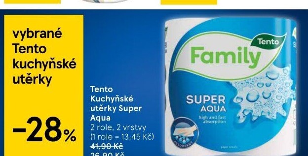 Utěrky kuchyňské 2vrstvé Super Aqua Tento