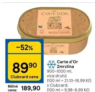 Zmrzlina ve vaničce Carte D'