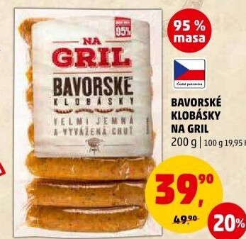 Bavorská klobása Na gril Penny