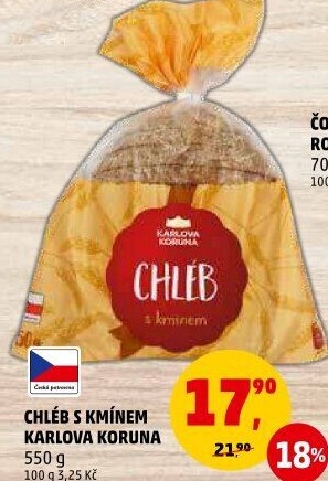 Chléb s kmínem Karlova Koruna