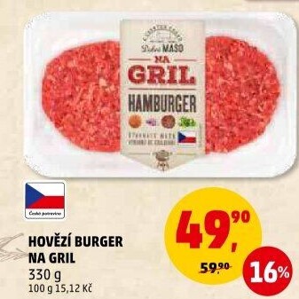 Hovězí burger Na gril Penny