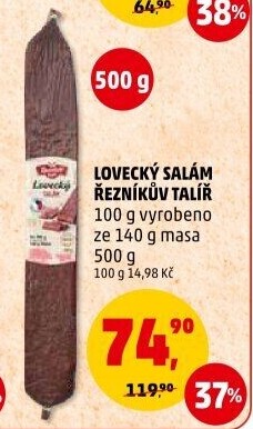 Salám lovecký Řezníkův talíř