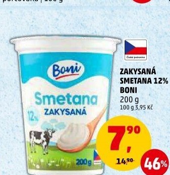Smetana zakysaná Boni 12%