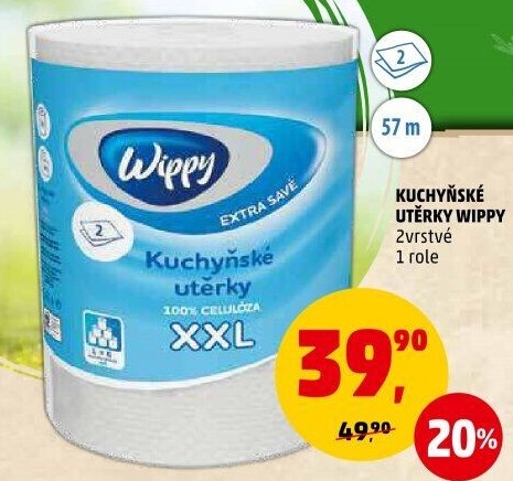 Utěrky kuchyňské 2vrstvé XXL Wippy