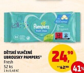 Vlhčené ubrousky dětské Pampers Baby Fresh Clean