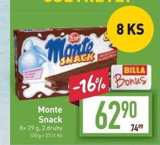 Dezert mléčný Monte Snack Zott
