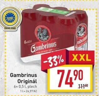 Pivo světlé výčepní Originál 10° Gambrinus