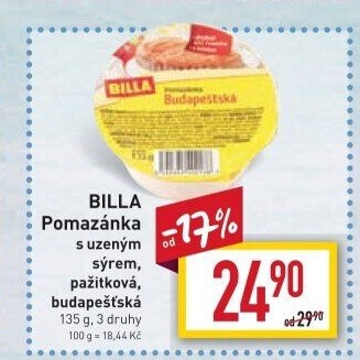 Pomazánka s uzeným sýrem Billa