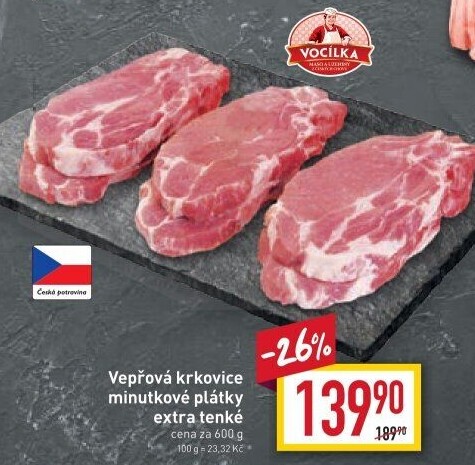 Vepřová krkovice bez kosti Vocílka
