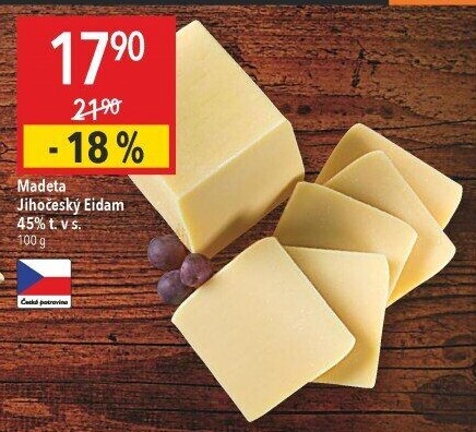 Sýr Eidam Jihočeský 45% Madeta