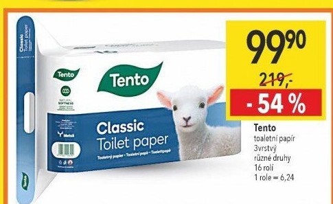 Toaletní papír 3vrstvý Tento