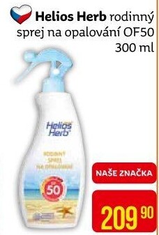 Sprej na opalování OF 50 Helios Herb