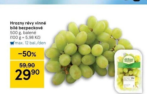 Hrozny bílé bezsemenné The Grower' - Tesco akcniletaky.com