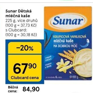 Kaše mléčná Sunar