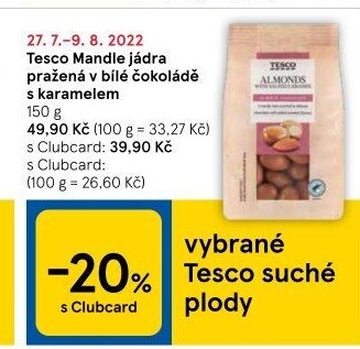 Mandle v čokoládě Tesco