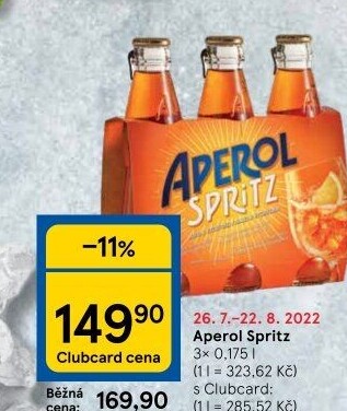 Míchaný nápoj Aperol Spritz