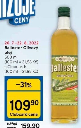 Olivový olej extra panenský Ballester