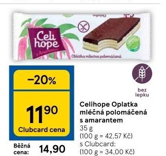 Oplatky polomáčené bez lepku Celi Hope