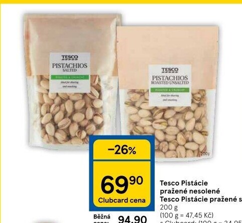 Pražené pistácie Tesco