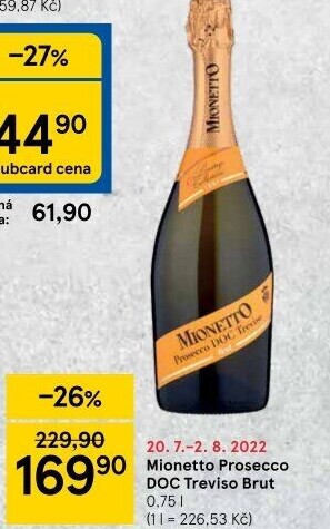 Prosecco brut DOC Treviso Mionetto