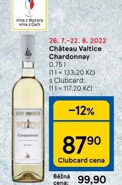Víno Chardonnay Chateau Valtice