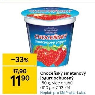 Jogurt smetanový ochucený Choceňský