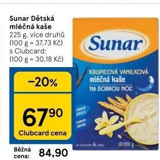 Kaše mléčná Sunar