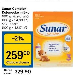 Kojenecká výživa Sunar Complex