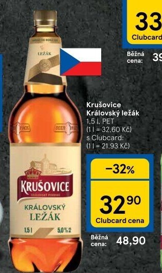 Pivo světlé Královský ležák 12° Krušovice