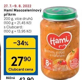 Příkrm masozeleninový Hami